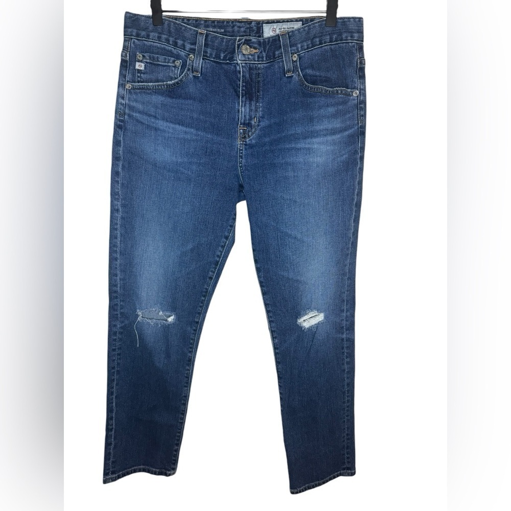 AG Adriano Goldschmied The Ex-Boyfriend Slouchy Slim Distressed Jeans Size 28